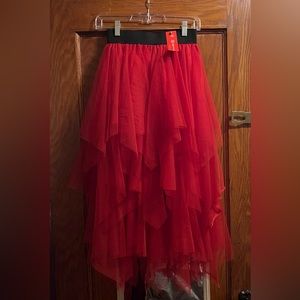 Knee length red skirt size small